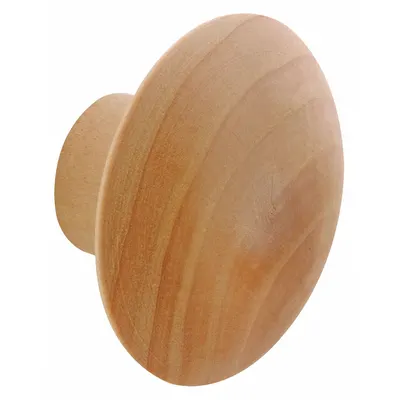 PRIME-LINE Closet Door Pull Knob: Brown, Wood, Primed For Painting - Hardware