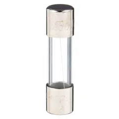 Fast-acting cylindrical fuse rated 100 mA, 250 V AC, with 1/4 in x 1 in dimensions. Provides overcurrent protection in control panels, instrumentation, and small power supplies where rapid interruption of fault currents is required.