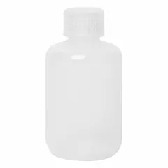 Polypropylene Narrow Mouth Round Lab Bottle, 4 fl oz (125 mL), Colorless, with Unlined Closure