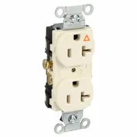 HUBBELL Receptacle: Duplex, 5-20, Light Almond, 125V AC, 20 A, 2 Pole / 3 Wire (MPN IG20CRLA)