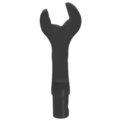 Open end torque wrench head with 1/4 in SAE drive size. Designed for use with compatible torque wrench handles to apply precise torque to fasteners in confined spaces where standard sockets cannot fit. Suitable for applications requiring accurate torque control on SAE 1/4 in fasteners.
