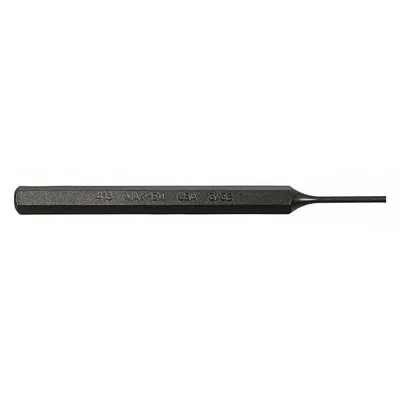 MAYHEW PRO Pin Punch: 3/32 in Tip Dia, 1/4 in Shank Wd, 7/8 in Taper Lg, 4 1/2 in Overall Lg - Flat-Tip Pin Removing Punches