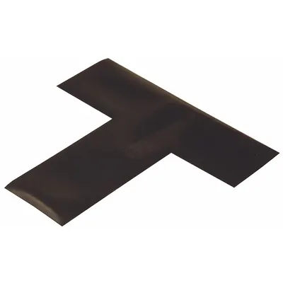 MIGHTY LINE Floor Marking Tape: T, Solid, Black, No Legend, 2 in x 6 in, 55 mil Tape Thick - T-Shaped Floor Marking Tape