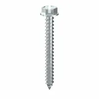 Steel, zinc-plated, slotted hex washer sheet metal screws. #8 size, 1-1/2 in length, 1/4 in drive size. 250-piece pack. Used for fastening sheet metal in applications such as HVAC ductwork, metal roofing, and general fabrication