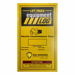 These replacement log books are designed for recording daily inspections and maintenance of electric counterbalance forklifts. Each 4-pack provides structured forms to document pre-shift checks, repairs, and service history. Compatible with manufacturer model 70-1062-CP.