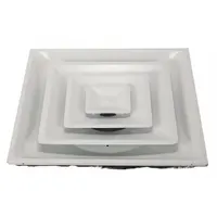 Diffuser: Ceiling/Wall, 23 3/4 in H, 23 3/4 in W, Surface Mount, 6 to 12 in Duct, Steel, Square Cone