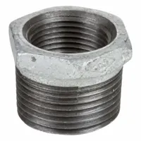 This straight pipe fitting connects two pipes in a straight line for low-pressure systems. Made of malleable iron with a maximum operating pressure of 150 psi, it includes PTFE thread sealant for leak-resistant joints. Suitable for pneumatic, water, or oil lines requiring a simple inline connection