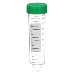 APPROVED VENDOR 50 mL Polypropylene Conical Culture Tube with Green Closure, Natural, Graduated (229475)