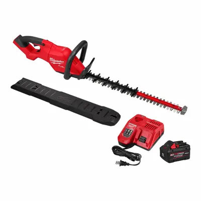 MILWAUKEE Hedge Trimmer Kit: M18 Platform, 1 1/4 in Cutting Wd, 24 in Blade Lg - Battery-Powered Standard Hedge Trimmers