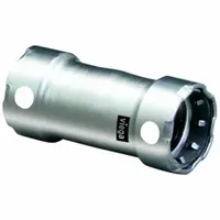 VIEGA MEGAPRESS Crimp Coupling Fitting: 3/4 in Pipe x 3/4 in Pipe Size, Press-fit x Press-fit, FKM (MPN 91295)