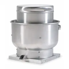 This belt-drive roof exhaust fan is designed for hazardous locations classified as Class I Groups C & D and Class II Groups E, F & G. It features an 18 1/2 in wheel and delivers 4,061 cfm. The fan includes a drive package and is unassembled with a square base for roof mounting. Motor is totally enclosed fan-cooled, single speed, rated 115/208-230V AC.