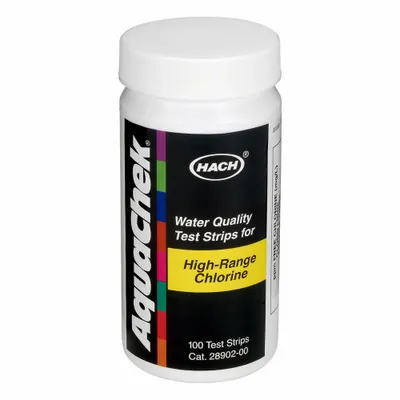 HACH Chemical Test Strips: Free Chlorine, 0 to 600 mg/L Chlorine, Test Strips - Single-Parameter Test Strips