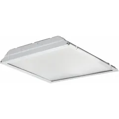 This 2 ft. x 2 ft. LED troffer delivers 3,700 lumens at 3500K color temperature, consuming 40 W. It operates on 120 to 277V AC and is designed for use with U-Bend T8 lamps. Suitable for commercial ceiling grids in applications such as offices, schools, and healthcare facilities for general ambient lighting.