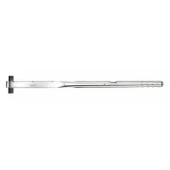 Ratcheting micrometer torque wrench with 3/4 in drive, torque range 80 N-m to 360 N-m. Dual-scale measurement in foot-pounds and newton-meters. Tether capable. Suitable for precise tightening of fasteners in industrial maintenance, automotive assembly, and heavy equipment applications.