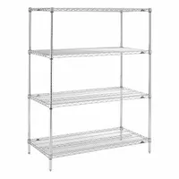 METRO Wire Shelving Unit: Starter, 36 in x 18 in, 63 in Overall Ht, 4 Shelves, Split Sleeve, Dry (MPN 63P-4,1836NC-4)
