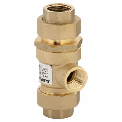 Watts Dual Check w Atmospheric Vent: 9D, 3/4 in Pipe Size, FNPT x FNPT, 18.7 gpm Flow Rate - Continuous Pressure Dual Check Backflow Preventers