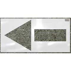 Polyethylene DOT-type arrow stencil for marking directional arrows on floors, walls, or pavement. Overall height 48 in, width 24 in, thickness 0.125 in. Suitable for industrial facilities, warehouses, and construction sites to indicate traffic flow and safety directions.