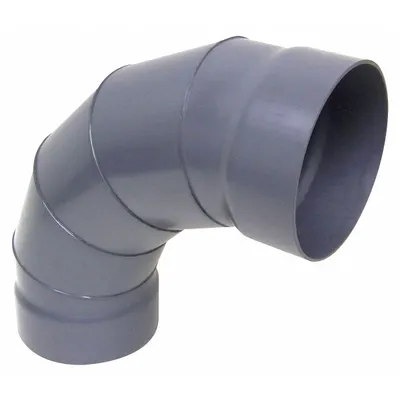 PLASTIC SUPPLY 90 Degree Elbow: PVC, For 14 in Duct Dia, 24 in Overall Lg, 5 Pieces, 90° Angle - Elbows