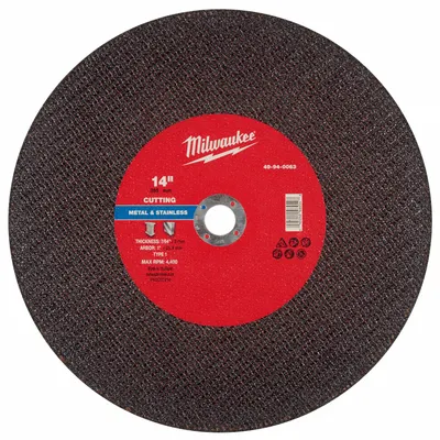 MILWAUKEE 49-94-0063 Type 1 General Purpose Cut-Off Wheel - General Purpose Cut-Off Wheels for Carbon & Stainless Steel