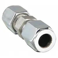 Steel compression fitting union from the Ferulok series. Flareless bite-type design provides a leak-tight metal-to-metal seal. Thread size 5/16-24 x 5/16-24. Used to connect two tubes of equal outside diameter in hydraulic and pneumatic systems
