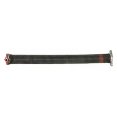This PRIME-LINE torsion spring is made of steel with a 0.25 in wire diameter and 2 7/16 in outside diameter. It features a right-hand wind direction, closed drawbar ends, and a 180° deflection angle. Commonly used in counterbalance systems for doors and gates.