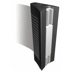 This magnetic belt end is an accessory for TENSABARRIER retractable belt barrier systems. Constructed of plastic and metal with a black finish, it has a 2-inch overall height. The magnetic closure allows quick attachment to metal surfaces for crowd control, queue management, and safety barrier applications.