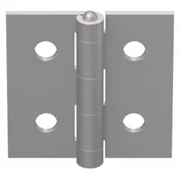 Butt Hinge: 2 in x 2 in, 10 Series, For 17/64 in Slot Wd, Silver, Aluminum, 9/32 in Mounting Hole (MPN 10HI8216)