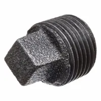 This threaded plug is made of malleable iron and rated for Class 150 service up to 150 psi at 72°F. It includes a factory-applied PTFE thread sealant to help create a leak-resistant seal. Commonly used to close threaded pipe openings in low-pressure water, air, and steam lines
