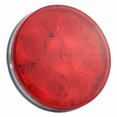 GROTE Stop/Turn/Tail Light: LED, Stop Light, Red, Round, 4 5/16 in Overall Dia - Stop Lights