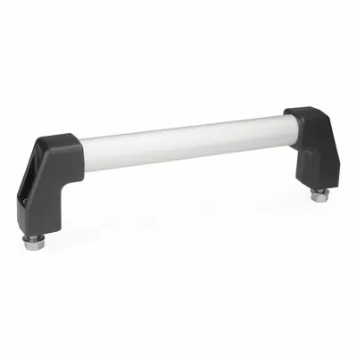 JW WINCO Pull Handle: Threaded Holes, Front-Mount, 15.75 in Mounting Hole Center to Center - Load-Rated Straight-Leg Tubular Pull Handles