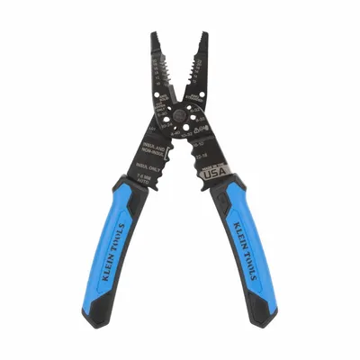 KLEIN TOOLS Wire Stripper: 20 AWG to 10 AWG, 8 1/4 in Overall Lg, Straight Edge Blade - Multifunction Wire Strippers