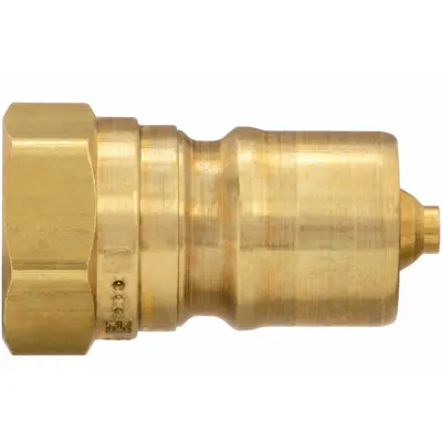 PARKER Hydraulic Quick Connect Hose Coupling: 1/4 in Coupling Size, Brass - ISO B Series Hydraulic Quick-Connect Coupling Plugs