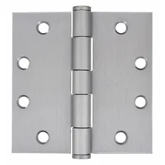 This steel full mortise-mount butt hinge has a leaf width of 1 1/2 inches and a plain bearing type. The removable pin allows for easy door removal during maintenance or replacement. Suitable for light- to medium-duty door applications in commercial and industrial settings.