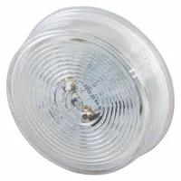 GROTE Lamp: Clearance Light, LED, Round, Clear, Bracket/Grommet, 2 1/2 in Overall Dia, P2 SAE Lens (MPN G1043)