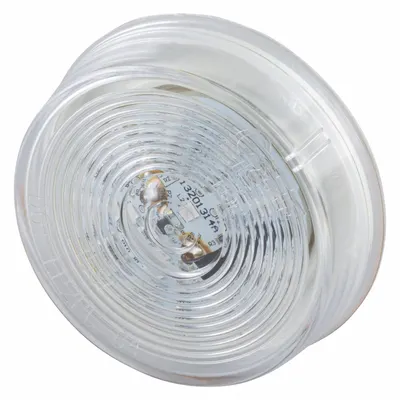 GROTE Lamp: Clearance Light, LED, Round, Clear, Bracket/Grommet, 2 1/2 in Overall Dia - Clearance Lights
