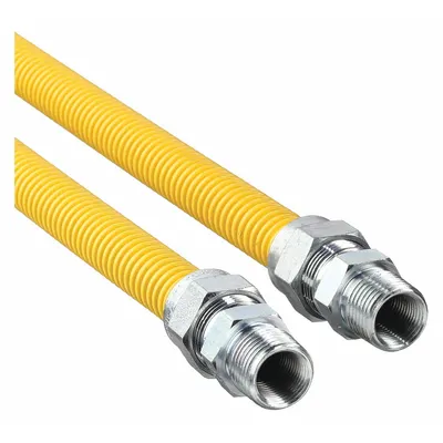 DORMONT Gas Connector: 1/2 in Hose Inside Dia., 5 ft Hose Lg, 93,200 BTU Capacity - Range Connectors