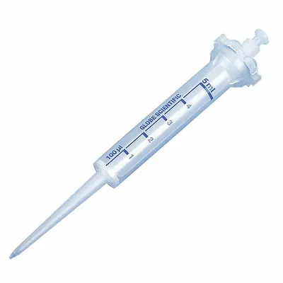 GLOBE SCIENTIFIC Dispenser Syringe Tip: Sterile, 500 ul Capacity, Bulk Bag, No Filter, Clear - Sterile Pipette Tips