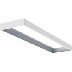 This frame kit is designed for surface mounting CPX fixtures in panel and troffer light applications. It measures 24 inches in width, 24 inches in length, and 3 5/8 inches in height, providing a compatible mounting solution for commercial or industrial settings.