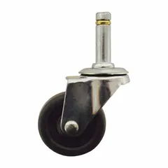 Swivel caster with stem mounting and no brake, featuring a silver frame. Compatible with Drive Medical part number 15803SD. Used on healthcare beds and similar equipment for smooth movement and positioning.
