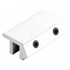 This sliding door lock from PRIME-LINE measures 2 inches in length, 1/2 inch in width, and 1/2 inch in height. It is designed to secure sliding doors in residential or light commercial settings, fitting into standard sliding door tracks.