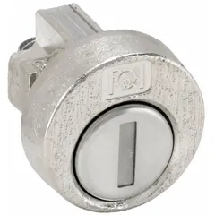 Keyed different cam lock with quarter-turn clockwise unlock. Constructed of zinc die-cast with a nickel finish. Used to secure cabinets, panels, and enclosures in industrial and commercial applications.