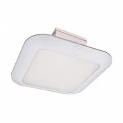 LED parking garage and canopy light with Type V distribution for wide, uniform illumination. Available in lumen packages from 4,000 to 19,000 lm. White housing, 3000K color temperature. Suitable for parking garages, covered walkways, and building soffits.