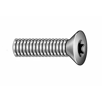 TAMPER PRUF SCREW Machine Screw: 1/4"-20 Thread Size, 1 in Lg, Steel, Zinc-Plated, Flat, Torx/Star - Flat Head Machine Screws