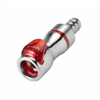 Quick Connection Coupling: Straight, 3/8 in ID Size, Warm Red, Barbed/Quick Disconnect, Brass (MPN LQ4D17006RED)