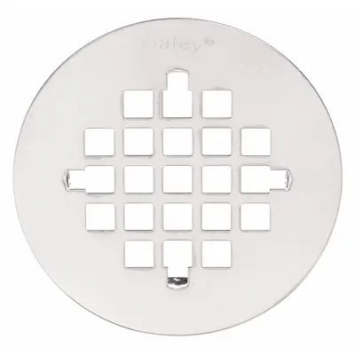 OATEY Strainer: Stainless Steel, Unfinished, 4 1/4 in Overall Dia, 1/4 in Overall Ht - Strainers for Shower Drains