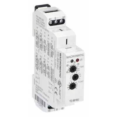 MACROMATIC Multi-Function Time Delay Relay: DIN-Rail Mounted, 12 to 240V AC/DC - DIN-Rail Mounted Relays