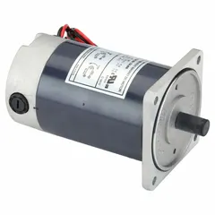 This permanent magnet DC motor operates at 2920 RPM with a full load current of 5.6 A at 24V DC. It features a 90 frame size and C-face mounting for direct coupling to gear reducers. Typical applications include conveyors, pumps, and material handling equipment requiring variable speed control.