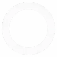 White PVC arbor shim with 0.025 in thickness, 1.5 in inside diameter, and 2.125 in outside diameter. Thickness tolerance ±0.00125 in, inside diameter tolerance +0.005/-0.015 in, outside diameter tolerance ±0.005 in. Used for axial clearance adjustment between machine components such as bearings, gears, and shafts in industrial maintenance and assembly.