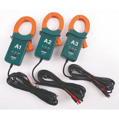 EXTECH Flexible Current Probe: CAT III 600V, Banana Plug/Proprietary, 2 in Jaw Opening - Clamp-On Current Probes