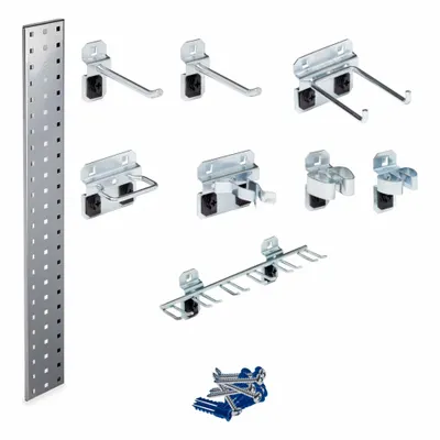 TRITON PRODUCTS Pegboard Strip Kit: Square, 3/8 in Peg Hole Size, 4 1/2 in x 36 in x 9/16 in - Square-Hole Pegboard Strip & Accessory Kits